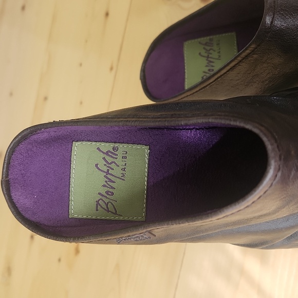 New Blowfish Malibu Brown Leather Heeled Slouch Mule Clogs 8.5 - Picture 4 of 16